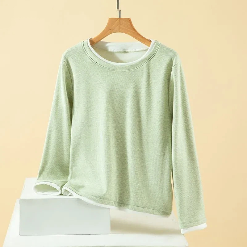 Dames Plus Size Fake Two Piece - Undershirt Crew Neck recensie en prijs