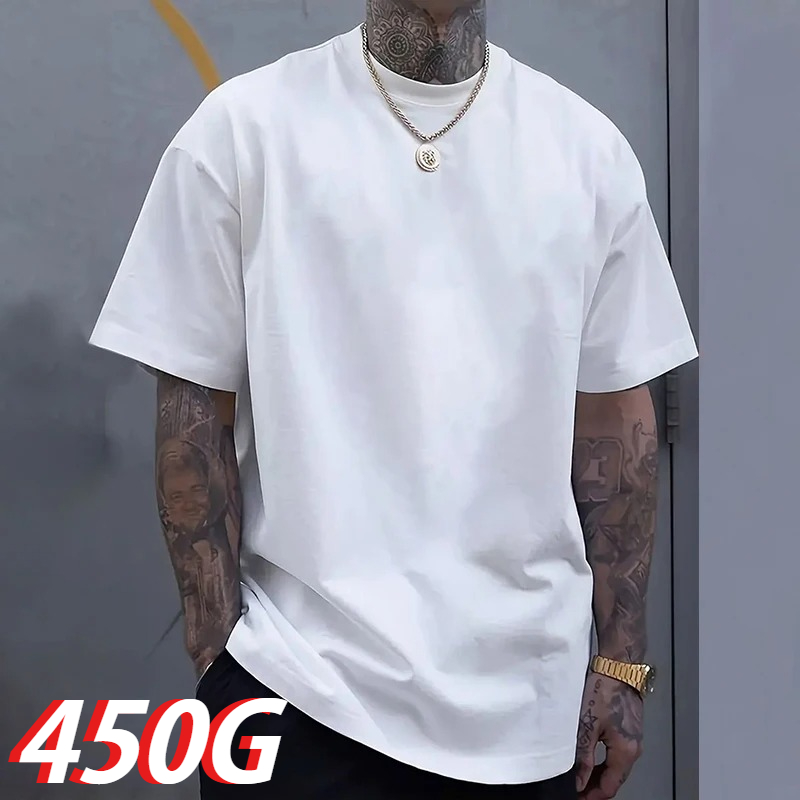 Zwart 450g Heavyweight katoene - Undershirt Crew Neck recensie en prijs